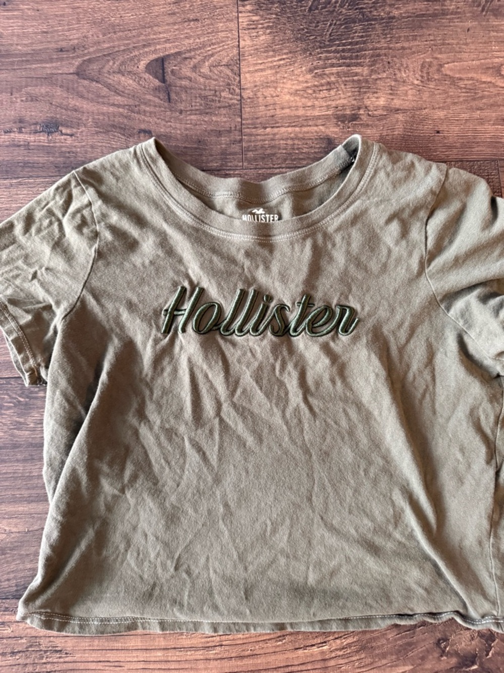 Hollister Olive Green Short Sleeve Logo Tee